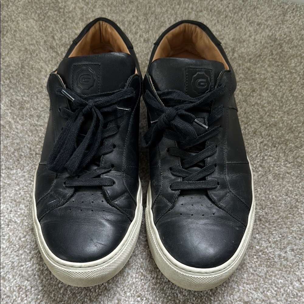 Men's Black Leather Sneakers
